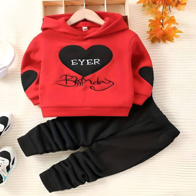 Baby Soft Heart Print Hoodie & Trouser Set